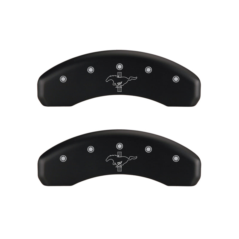 MGP 4 Caliper Covers Engraved Front 2015/Mustang Engraved Rear 2015/Bar & Pony Red/Silve 19in. Min 10204SMB2RD