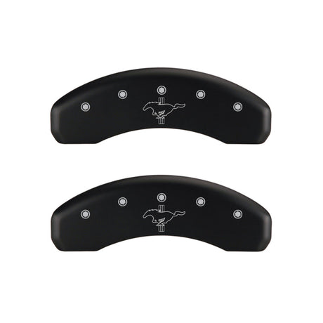 MGP 4 Caliper Covers Engraved Front 2015/Mustang Engraved Rear 2015/Bar & Pony Red/Silve 19in. Min 10204SMB2RD