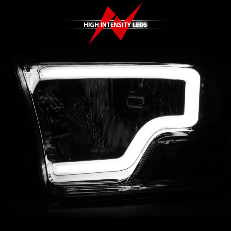 ANZO 2009-2018 Dodge Ram 1500/ 2500/ 3500 Crystal Headlights w/ Light Bar Chrome Housing 111516