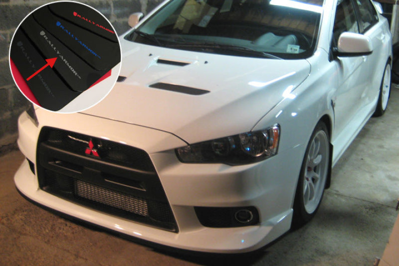 Rally Armor 2008+ Mitsubishi EVO X UR Black Mud Flap w/ Silver Logo MF10-UR-BLK/SIL