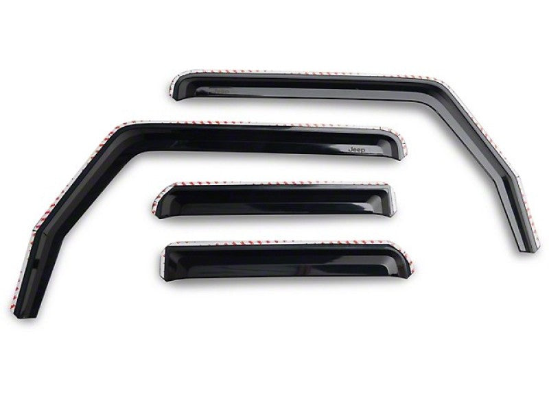 Officially Licensed Jeep 07-18 Jeep Wrangler JK 4Door Element Tinted Window Visors- Front and Rear J167181