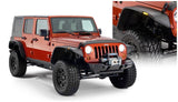 Bushwacker 07-18 Jeep Wrangler Unlimited Flat Style Flares 4pc 4-Door Sport Utility Only - Black 10918-07