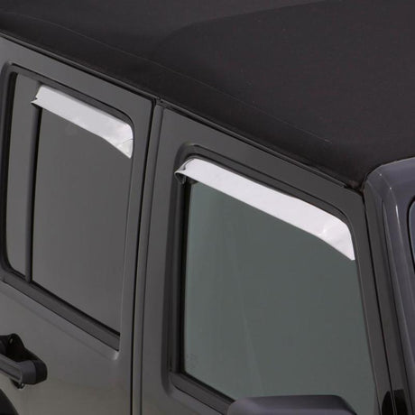 AVS 07-18 Jeep Wrangler Ventshade Front & Rear Window Deflectors 4pc - Chrome 14918