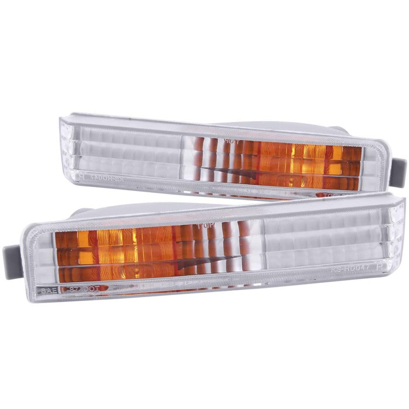 ANZO 1990-1991 Honda Accord Euro Parking Lights Chrome w/ Amber Reflector 511006