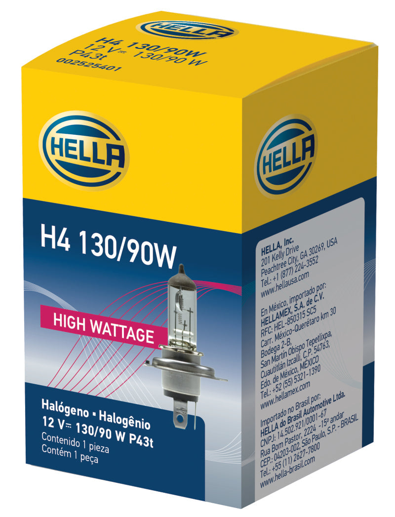 Hella H4 12V 130/90W Halogen Headlight Bulb - Universal LAH4 130/90W