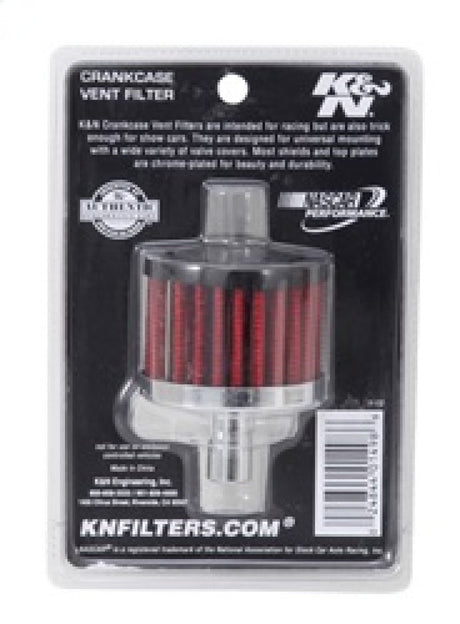 K&N Steel Base Crankcase Vent Filter .5in Vent OD x 2in OD x 1.5in Height 62-1010