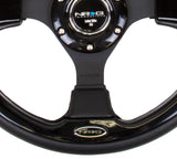 NRG Reinforced Steering Wheel (320mm) Blk w/Gloss Black Trim RST-001BK