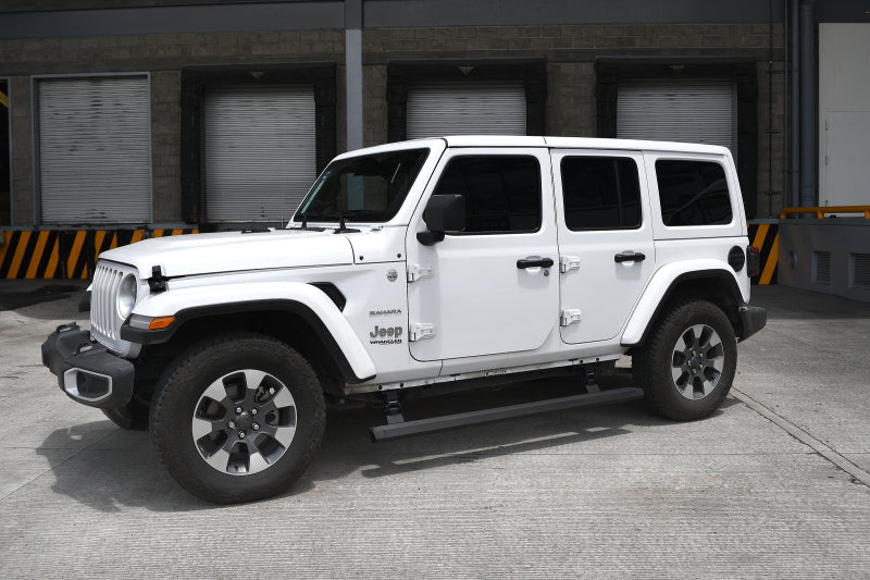 Go Rhino 18-23 Jeep Wrangler 4dr E-BOARD E1 Electric Running Board Kit (Drilling Req.) - Tex. Blk 20450674PC