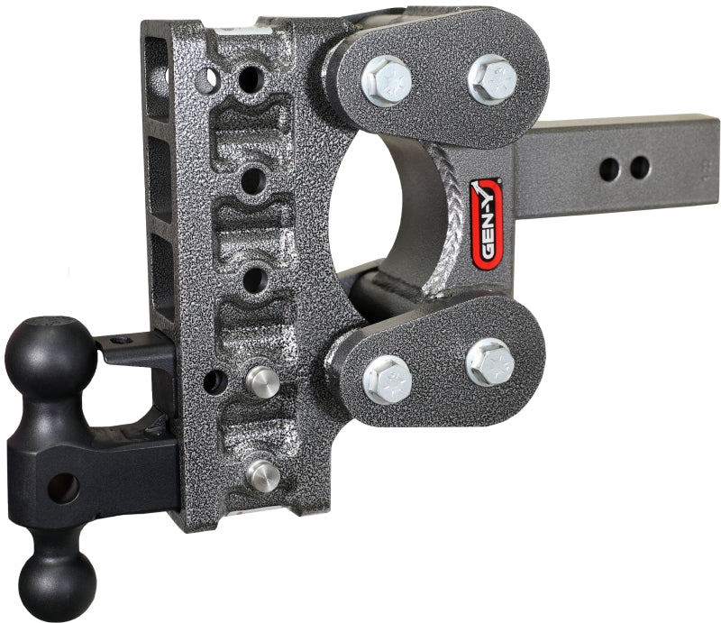 Gen-Y The Boss Torsion-Flex 2.5in Shank 7.5in Drop 16K Hitch w/GH-051 Dual-Ball/GH-032 Pintle Lock GH-1125