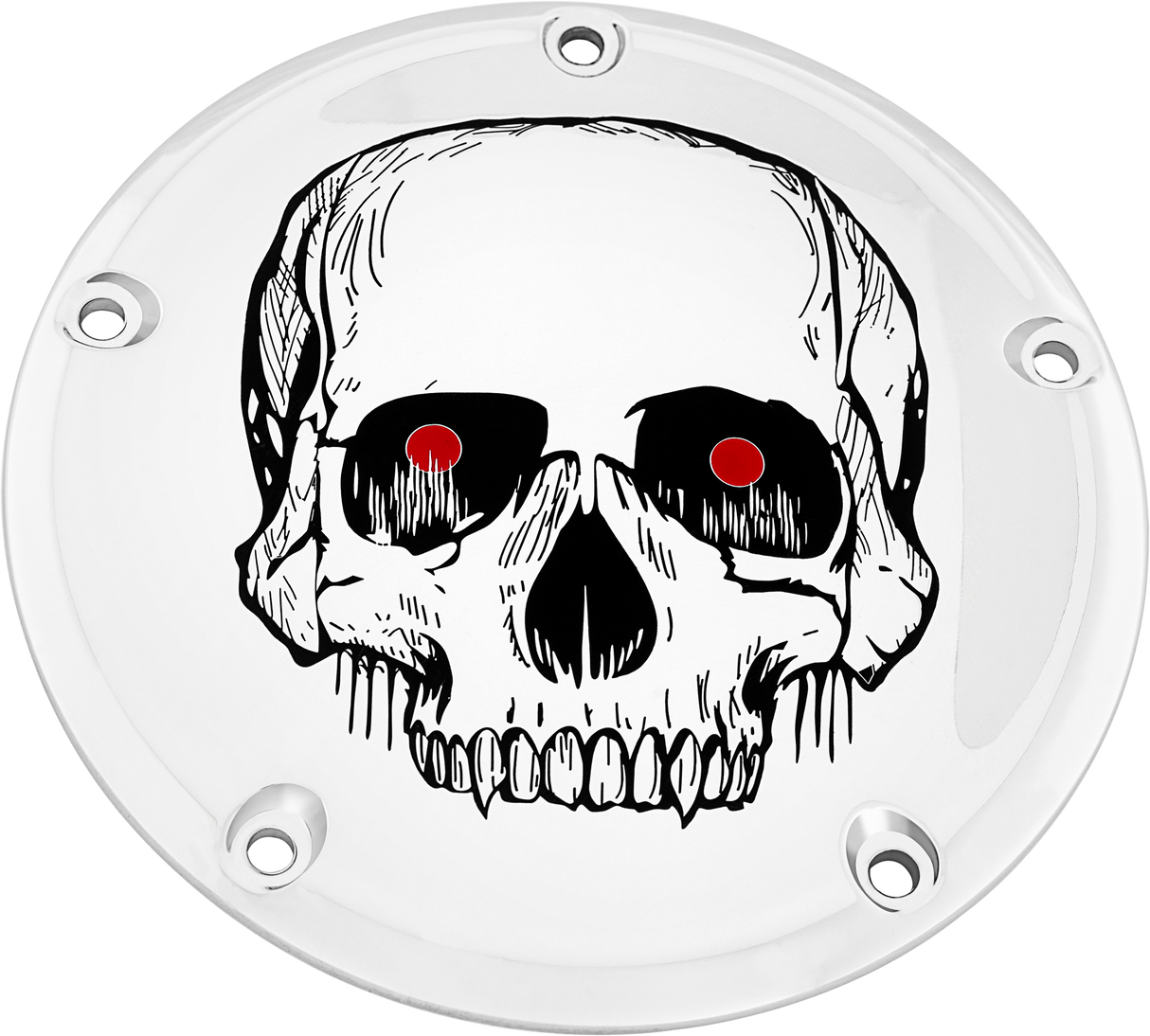 CUSTOM ENGRAVING 7   M8 Flt/Flh Derby Cover Skull Chrome SKUL33-46