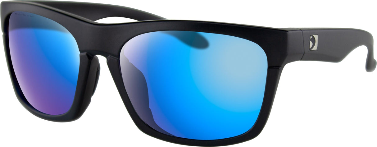 BOBSTER Route Sunglasses Matte Black W/Pur Hd/Light Blue Revo Mirr BROU001H
