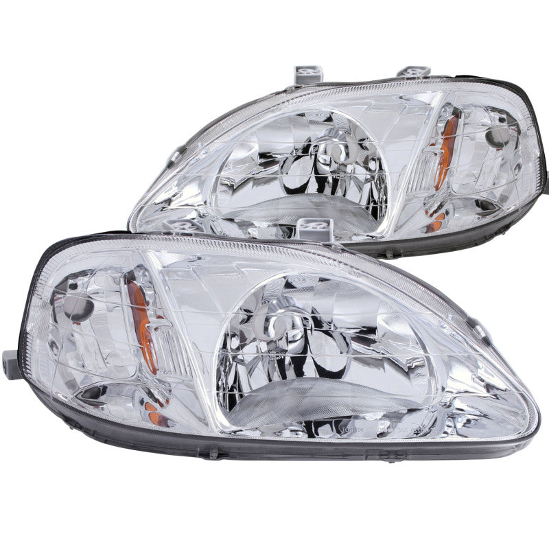 ANZO 1999-2000 Honda Civic Crystal Headlights Chrome 121179