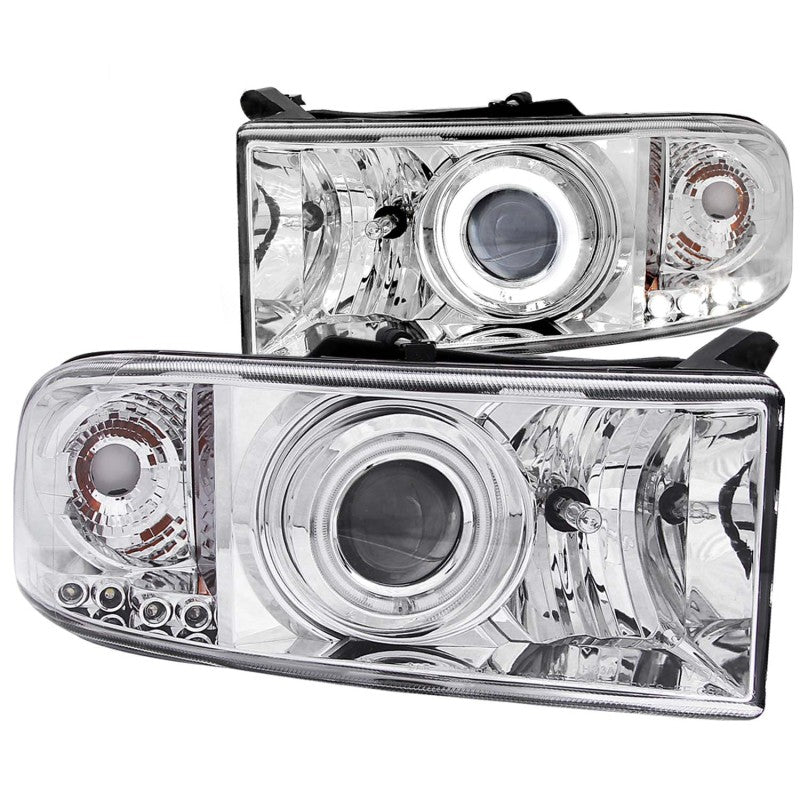 ANZO 1994-2001 Dodge Ram Projector Headlights w/ Halo Chrome 111056