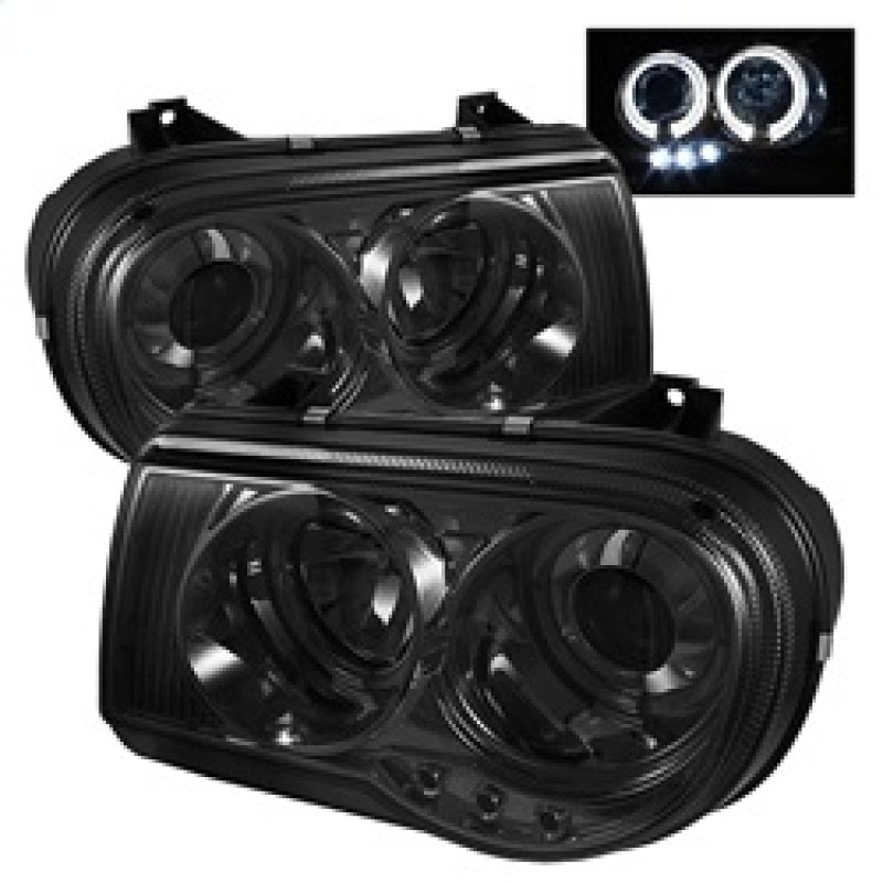 Spyder Chrysler 300C 05-10 Projector Headlights LED Halo LED Smke (Not Included) PRO-YD-C300C-HL-SM 5009159