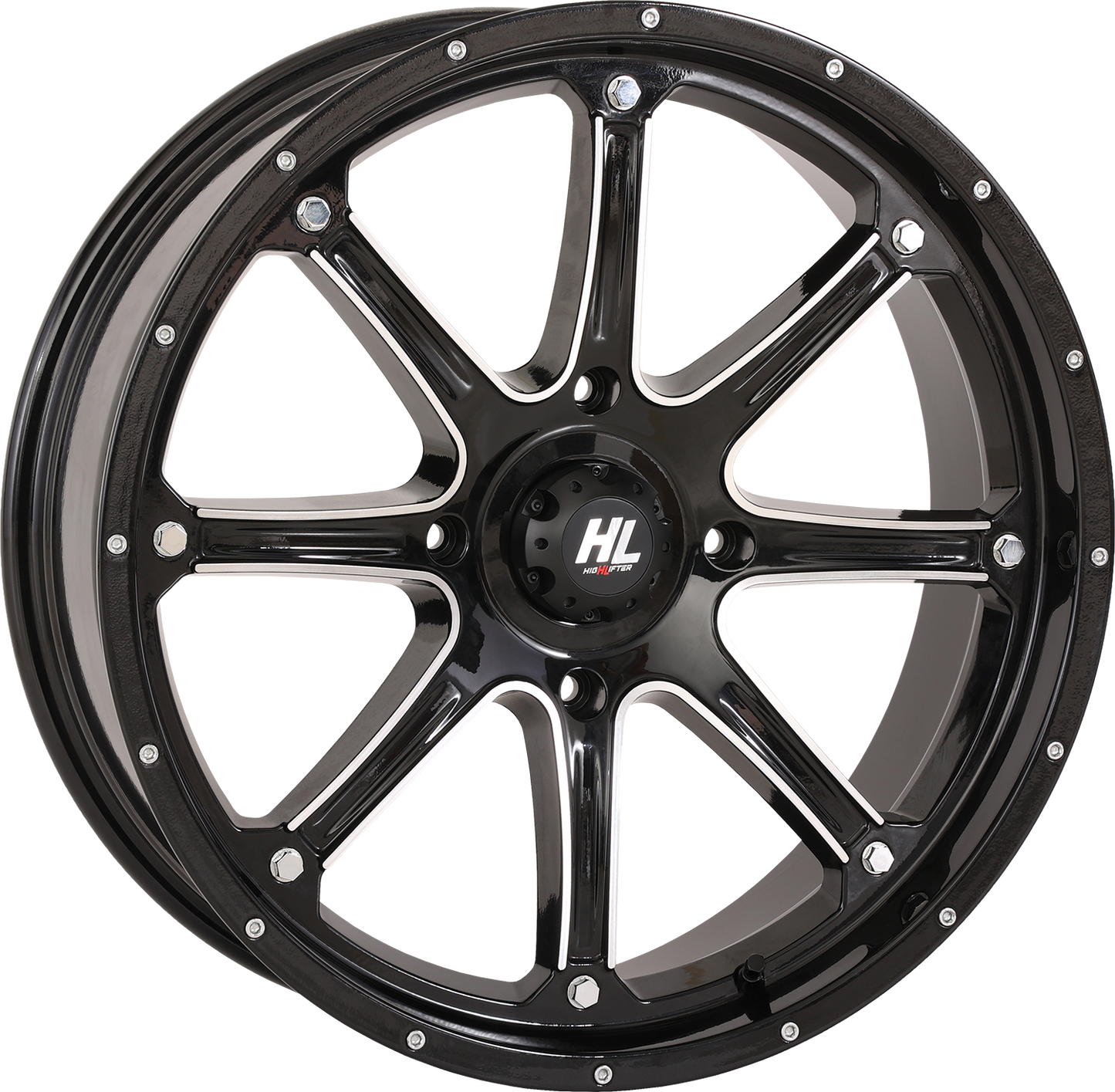 HIGH LIFTER Wheel - HL4 - Front/Rear - Gloss Black w/Machined - 20x6.5 - 4/137 - 4+2.5 (+10 mm) 20HL04-1137