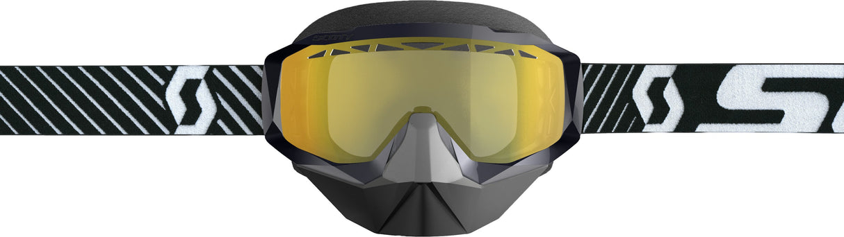 SCOTT Hustle X Snow Goggle Black/White W/Yellow Lens 268196-1007029