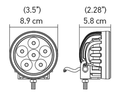 Hella Value Fit 90mm 6 LED Light - PED Off Road Spot Light LA357201001