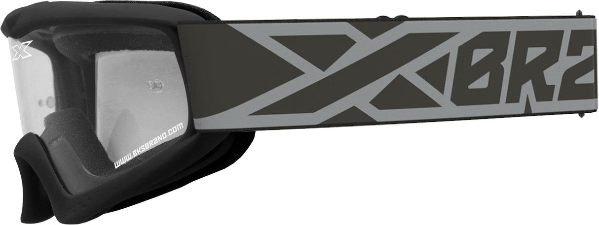 EKS BRAND Youth Xgrom Black/Silver Clear Lens 067-30320