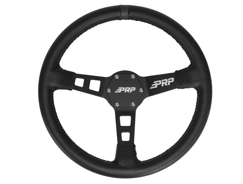 PRP Deep Dish Leather Steering Wheel- Black G110