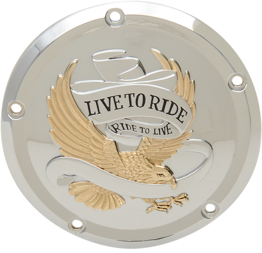 DRAG SPECIALTIES Live to Ride Derby Cover - 5-Hole - Gold D33-0110GA