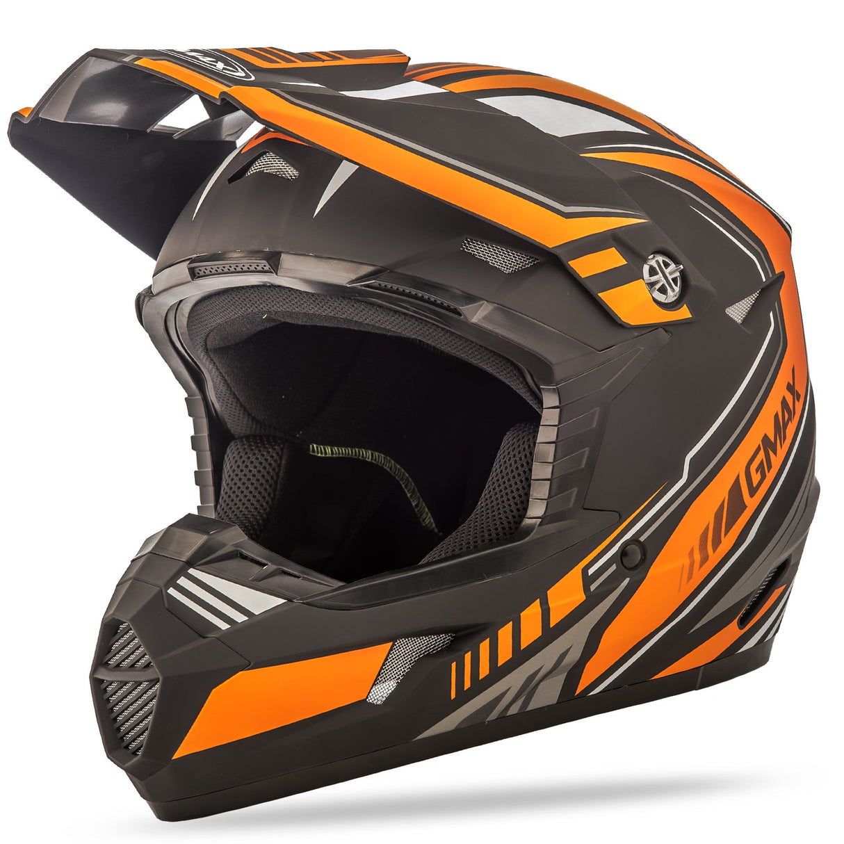 GMAX Mx-46 Off-Road Uncle Helmet Matte Black/Orange Lg G3467256 F.TC-6
