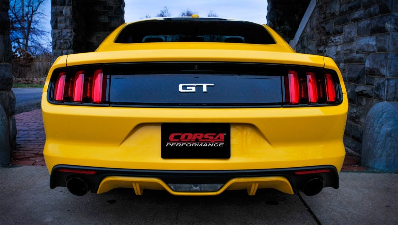 Corsa 2015 Ford Mustang GT 5.0 3in Cat Back Exhaust, Black Dual 4.5in Tip (Xtreme) 14328BLK