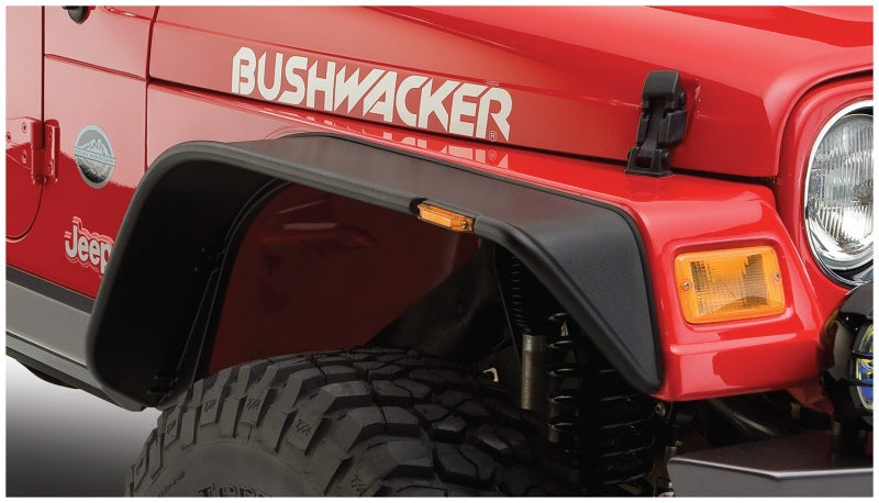 Bushwacker 97-06 Jeep Wrangler Flat Style Flares 4pc - Black 10920-07
