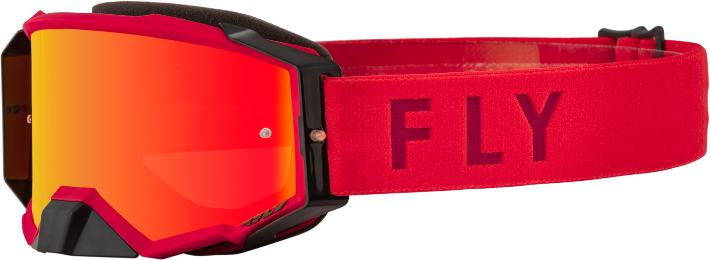 FLY RACING Zone Pro Goggle Red W/ Red Mirror/Amber Lens 37-51895