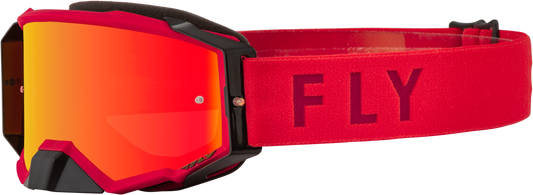 FLY RACING Zone Pro Goggle Red W/ Red Mirror/Amber Lens 37-51895