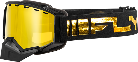 FLY RACING Zone Snow Goggle Black/Gold W/ Gold Mirror/Yellow Lens FLB-24Z1