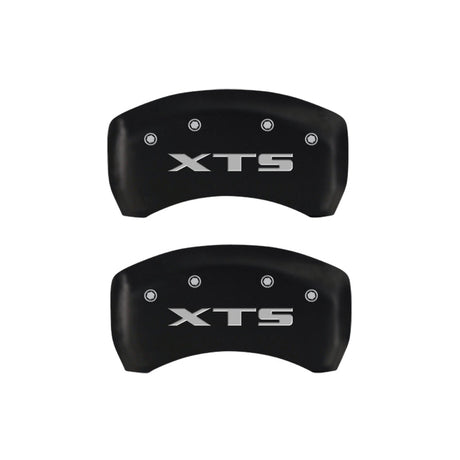 MGP 4 Caliper Covers Engraved Front Cadillac Engraved Rear XTS Red finish silver ch 35008SXTSRD