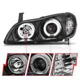 ANZO 2000-2004 Infiniti I30 Projector Headlights w/ Halo Black 121077