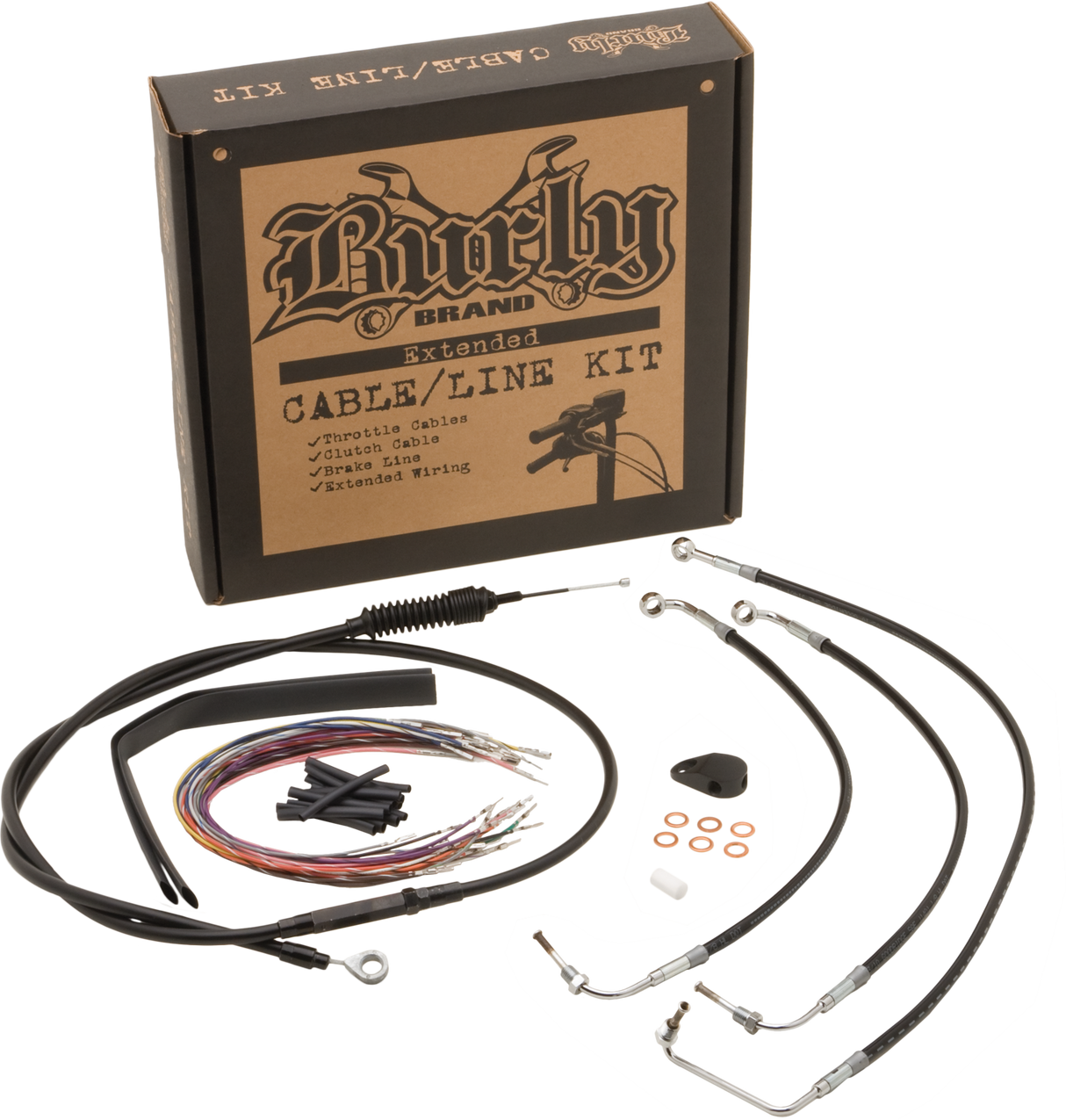 BURLY BRAND Burly Cntrl Kit 14" Ape Black B30-1011