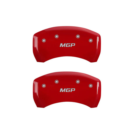 MGP 4 Caliper Covers Engraved Front & Rear MGP Red finish silver ch 22226SMGPRD