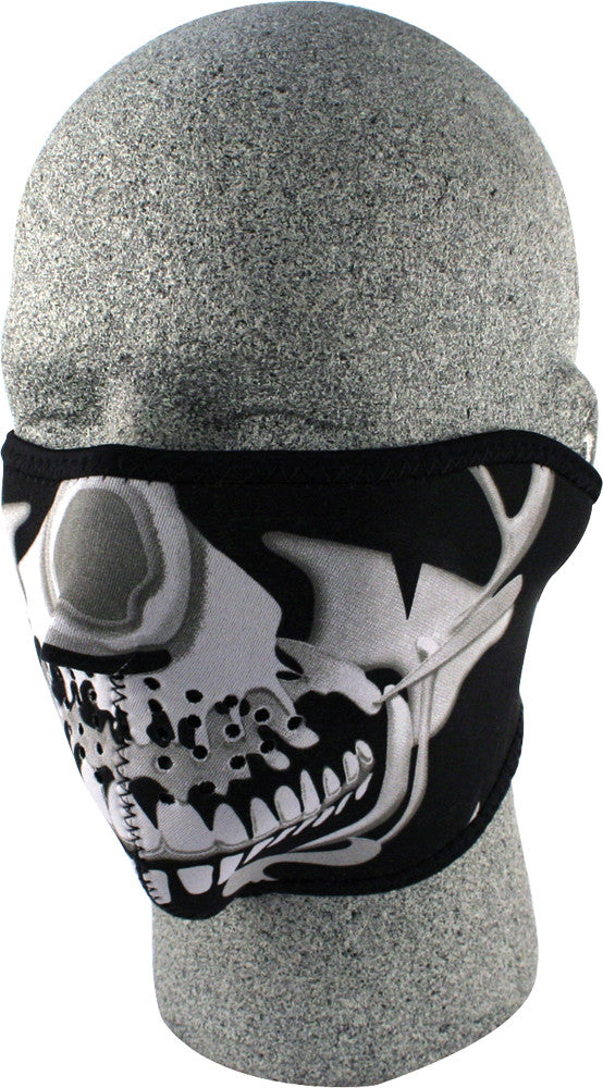 ZAN Half Face Mask Chrome Skull WNFM023H