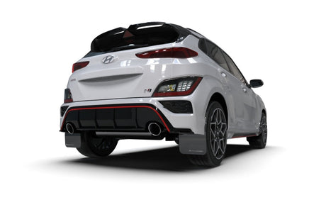 Rally Armor 2022 Hyundai Kona N Black UR Mud Flap w/ Grey Logo MF83-UR-BLK-GRY