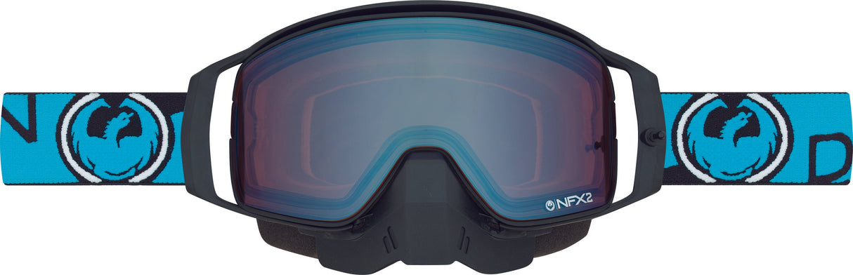 DRAGON Nfx2 Optimized Goggle Blue W/ Flash Blue/Green Lens 294636030693