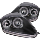 ANZO 2000-2005 Mitsubishi Eclipse Projector Headlights w/ Halo Black 121332