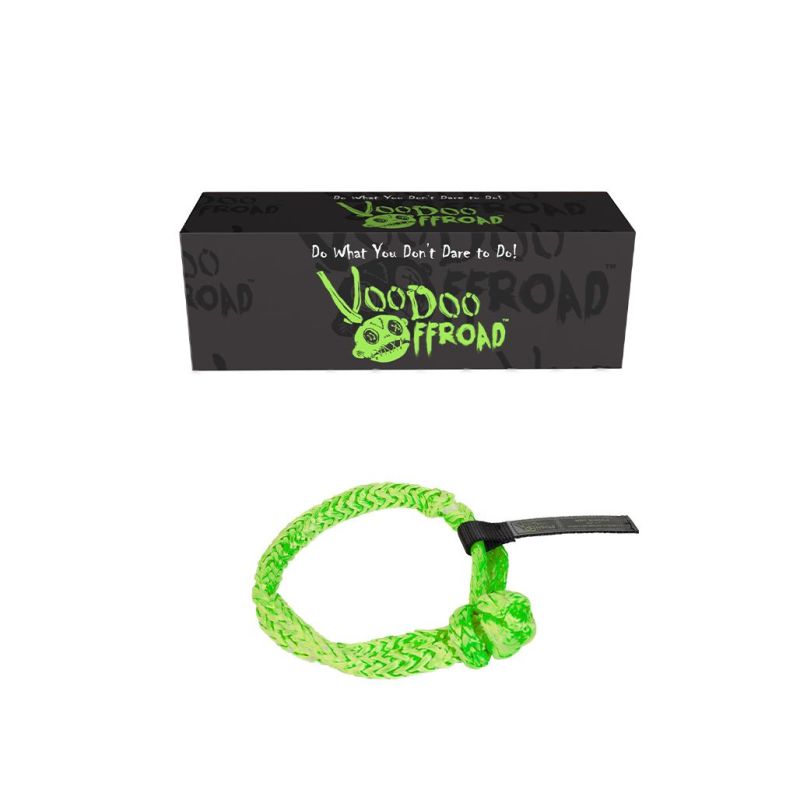 Voodoo Offroad 2.0 Santeria Series 3/8in x 7in Winch Soft Shackle - Green 1500003A