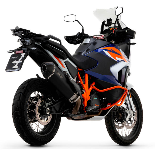 Silenciador Arrow Ktm 1290 Super Adventure Homologado Sonora Titanio Oscuro Con Fondo De Carbono 72501skn