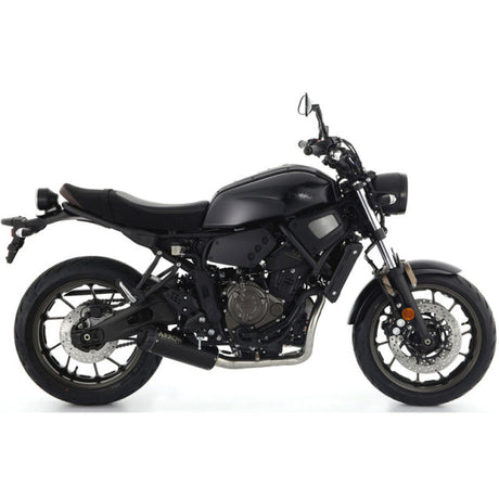74509rbn Arrow Yamaha Xsr 700 21-24  Homologated Nichrom Dark Rebel Silencer With Aluminum Dark Endcap
