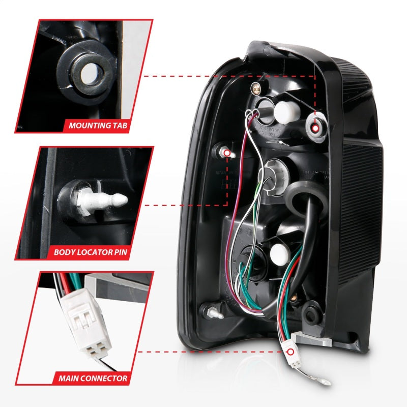 ANZO 2001-2002 Toyota 4 Runner LED Taillights Black 311099