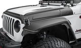 Bushwacker 18-22 Jeep Wrangler 2/4dr / 20-22 Jeep Gladiator Trail Armor Hood Armor (3pc) - Tex. Blk 14131