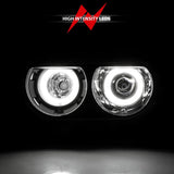 ANZO 2008-2014 Dodge Challenger Projector Headlights w/ Halo Black (CCFL) 121308