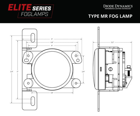 Diode Dynamics Elite Series Type MR Fog Lamps - White (Pair) DD5163P