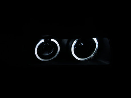 ANZO 1992-1998 BMW 3 Series E36 Projector Headlights w/ Halo Black G2 1 pc 121325