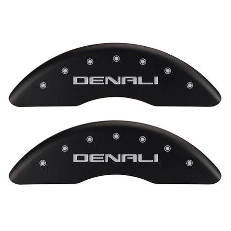 MGP 4 Caliper Covers Engraved Front & Rear Denali Red finish silver ch 34003SDNLRD