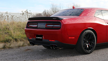Corsa 15-17 Dodge Challenger Hellcat Dual Rear Exit Sport Exhaust w/ 3.5in Black Tips 14987BLK