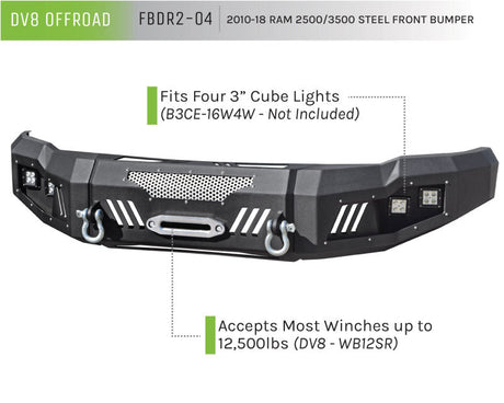 DV8 Offroad 10-18 RAM 2500 Front Bumper FBDR2-04