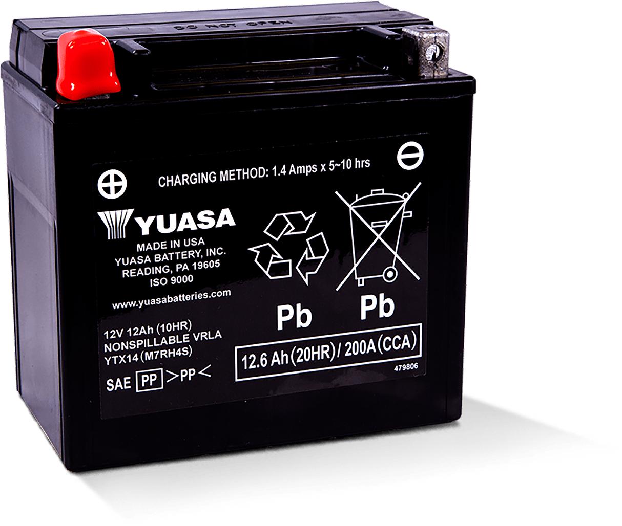 YUASA Battery Ytx14 Sealed Factory Activated YUAM7RH4S